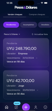 Imagen de la APP de Pesos y Dólares